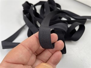 BH strop elastik - skøn kvalitet i sort, 15 mm